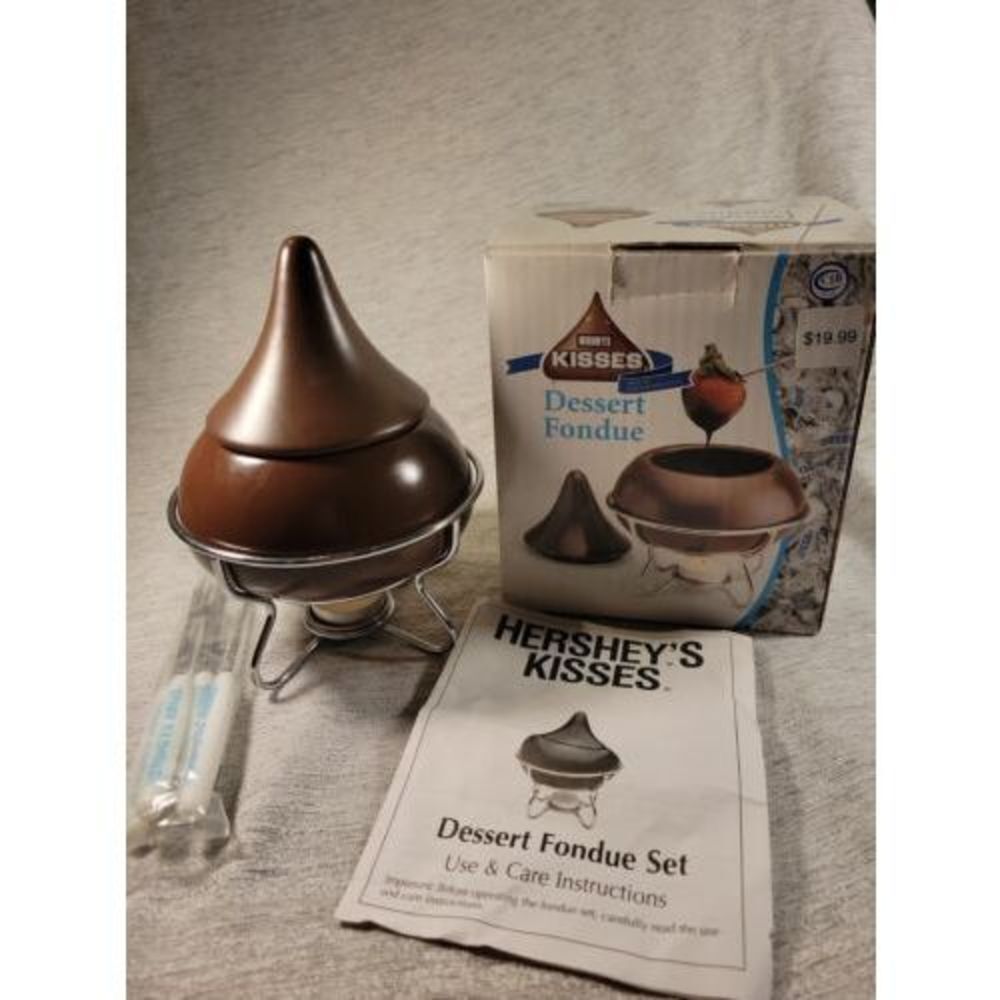 Hershey's Kisses Chocolate Dessert Fondue Set ceramic candy dish